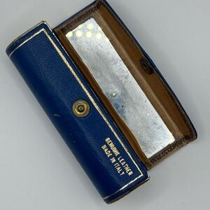 Vintage Brevettato Blue Leather Italian Lipstick case holder